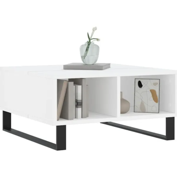 vidaXL Soffbord>Soffbord vit 60x60x30 cm konstruerat trä