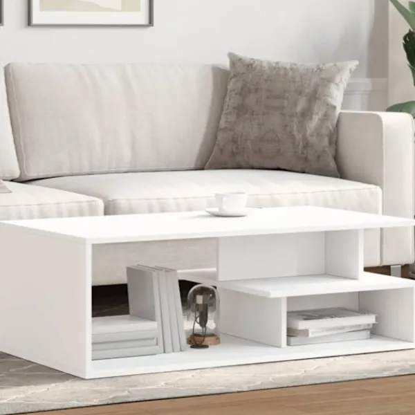 vidaXL Soffbord>Soffbord vit 102x55x35 cm konstruerat trä