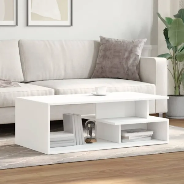 vidaXL Soffbord>Soffbord vit 102x55x35 cm konstruerat trä