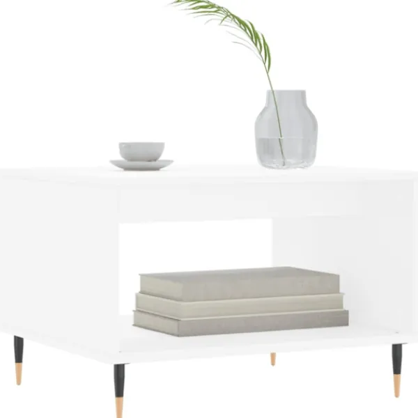 vidaXL Soffbord>Soffbord vit 60x50x40 cm konstruerat trä