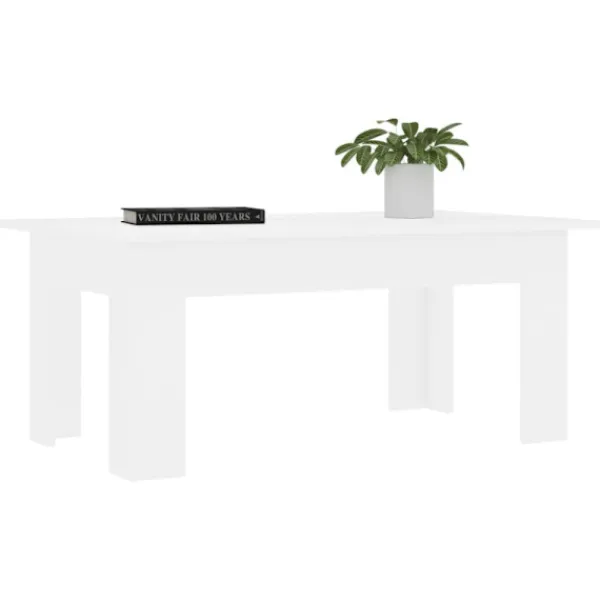 vidaXL Soffbord>Soffbord vit 100x60x42 cm konstruerat trä