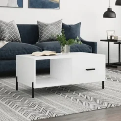 vidaXL Soffbord>Soffbord vit 90x50x40 cm konstruerat trä