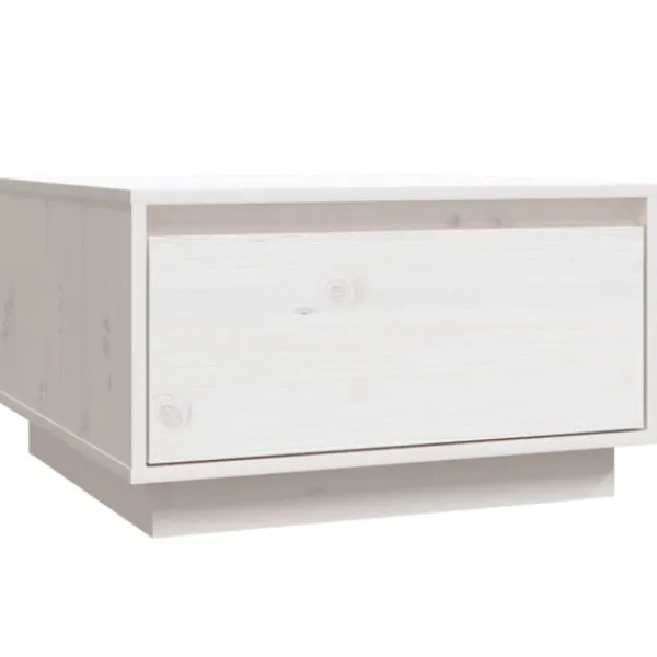 vidaXL Soffbord>Soffbord vit 55x56x32 cm massiv furu
