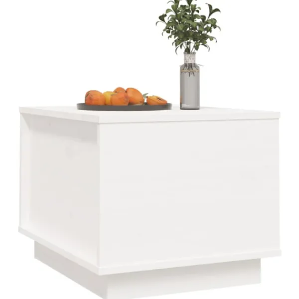 vidaXL Soffbord>Soffbord vit 40x50x35 cm massiv furu