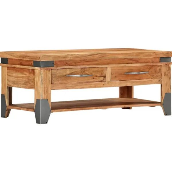 vidaXL Soffbord>Soffbord 110x52x45 cm massivt akaciaträ