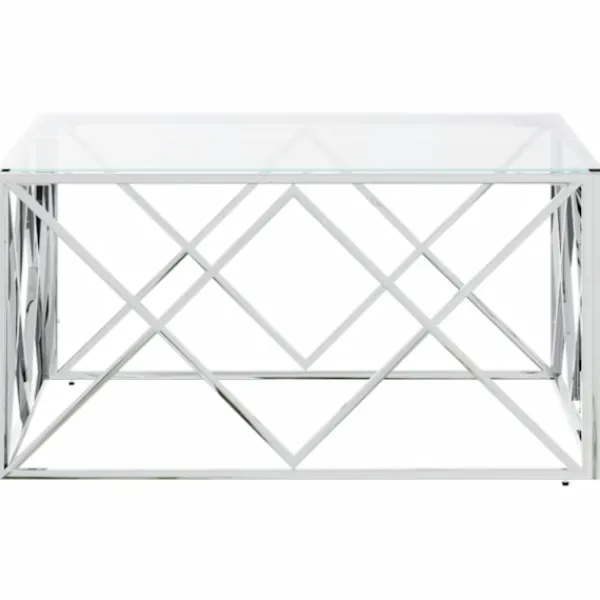 vidaXL Soffbord>Soffbord 80x80x40 cm rostfritt stål och glas