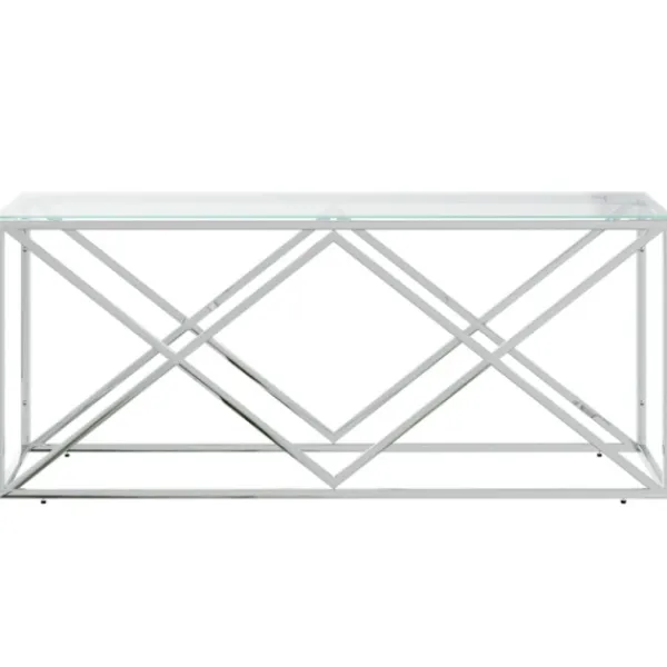 vidaXL Soffbord>Soffbord 110x45x45 cm rostfritt stål och glas