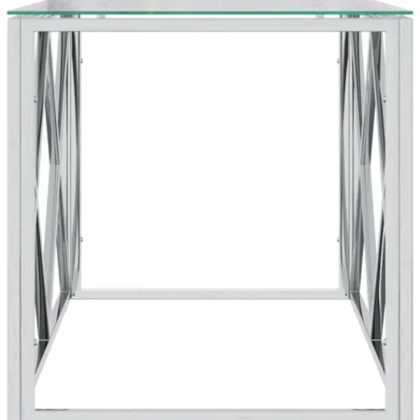 vidaXL Soffbord>Soffbord 110x45x45 cm rostfritt stål och glas