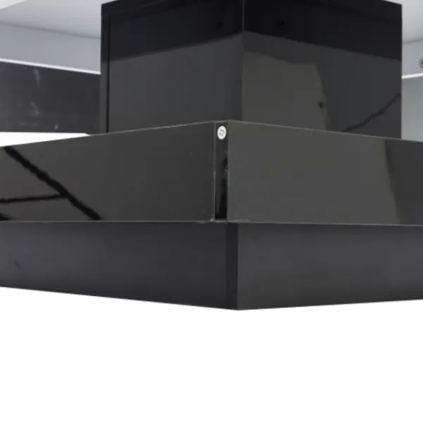 Soffbord>Soffbord 70x70x36cm med 360° roterande topp, 2-vånings funktionellt vardagsrumsbord, högblank vit & svart