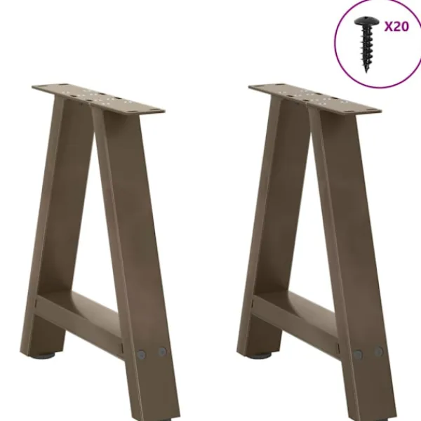 vidaXL Soffbord>Soffbordsben A-formade 2 st 50x(42-43) cm stål