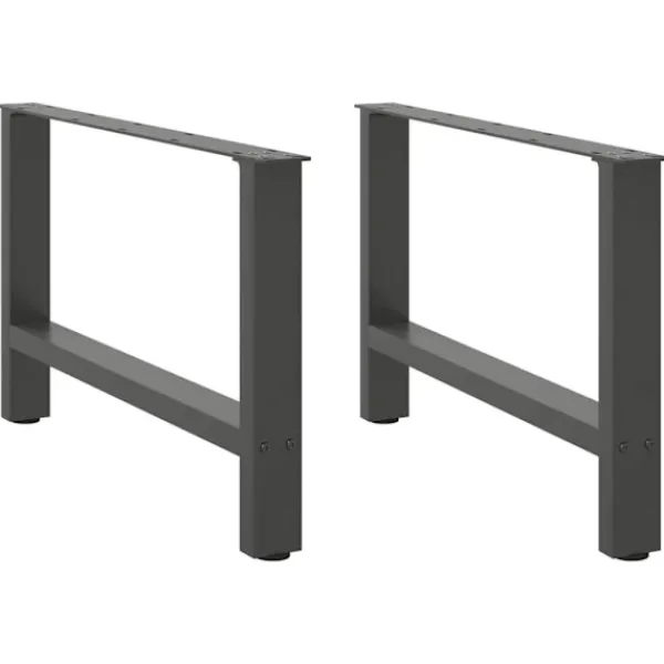 vidaXL Soffbord>Soffbordsben antracit 2 st 70x(42-43) cm stål