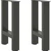 vidaXL Soffbord>Soffbordsben antracit 2 st 38x(42-43) cm stål