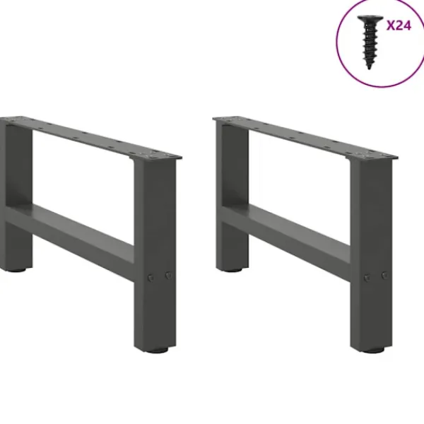 vidaXL Soffbord>Soffbordsben antracit 2 st 60x(30-31) cm stål