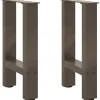 vidaXL Soffbord>Soffbordsben naturstål 2 st 28x(42-43) cm stål
