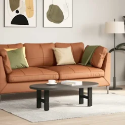 vidaXL Soffbord>Soffbordsben svarta 2 st 40x(30-31) cm stål