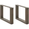 vidaXL Soffbord>Soffbordsben U-formade 2 st naturstål 50x(30-31) cm stål