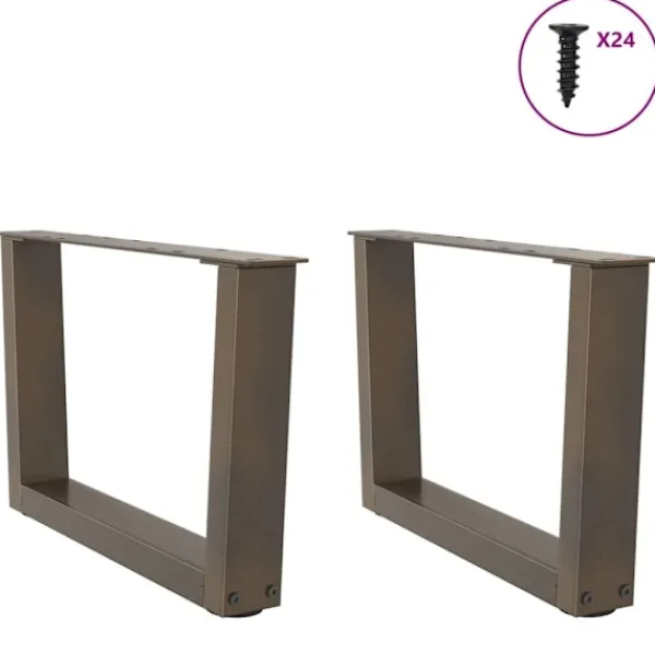 vidaXL Soffbord>Soffbordsben V-formade 2 st naturstål 60x(30-31,3) cm stål