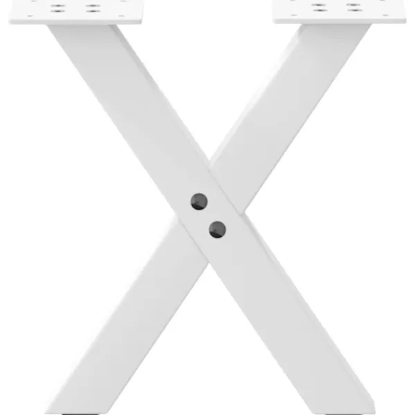 vidaXL Soffbord>Soffbordsben X-formade 2 st vita 30x(30-31) cm stål