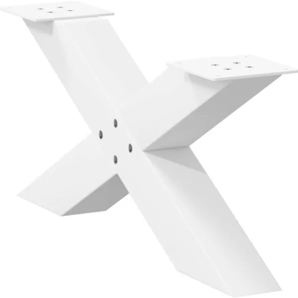 vidaXL Soffbord>Soffbordsben X-formade 2 st vita 70x(30-31) cm stål