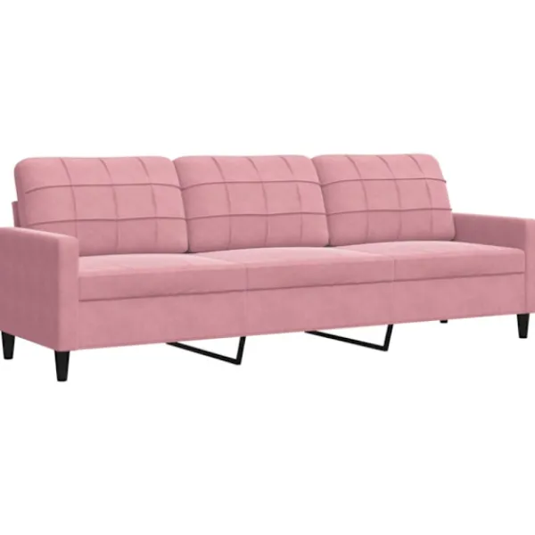 vidaXL Soffor>Soffgrupp med dynor 4 delar rosa sammet