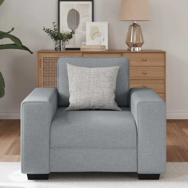 vidaXL Fåtöljer>Soffstol ljusgrå 60 cm tyg