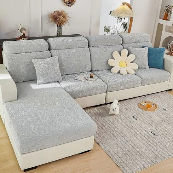 Soffor>Sofföverdrag för sittdynor, stretchigt sofföverdrag, 1-sits, L-formad schäslongmöbelskydd