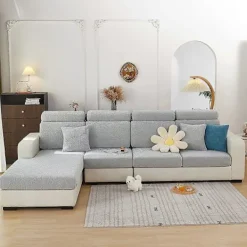 Soffor>Sofföverdrag för sittdynor, stretchigt sofföverdrag, 1-sits, L-formad schäslongmöbelskydd