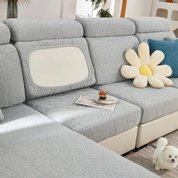 Soffor>Sofföverdrag för sittdynor, stretchigt sofföverdrag, 1-sits, L-formad schäslongmöbelskydd