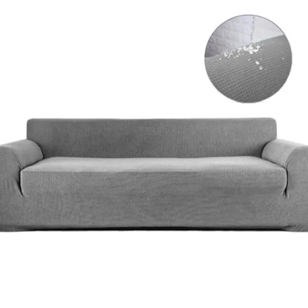 HAPPYSHOP Soffor>Sofföverdrag, hög stretch, modernt soffskydd (3-sits, ljusgrå)