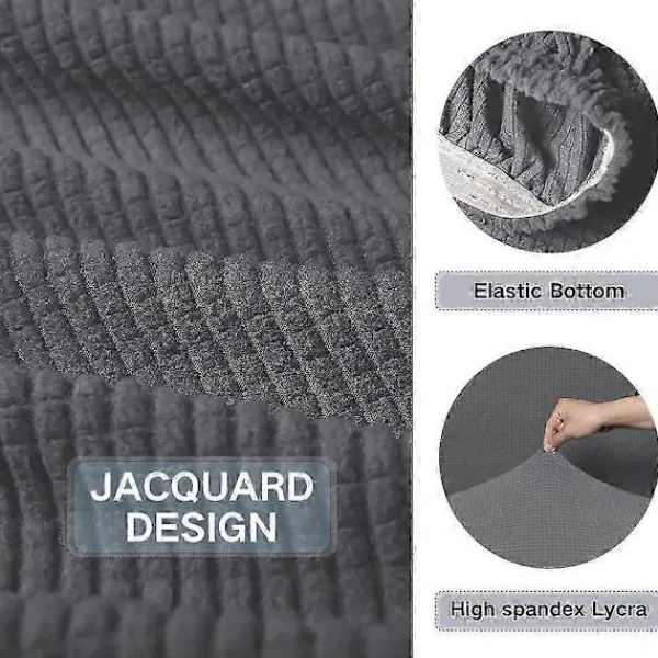 FMYSJ Soffor>Sofföverdrag, hörnsofföverdrag med stretch, stretchsofföverdrag för 1/2/3/4 sits (L-formad hörnsoffa kräver två) (3 sits: 190-230 cm, grå) (FMY)