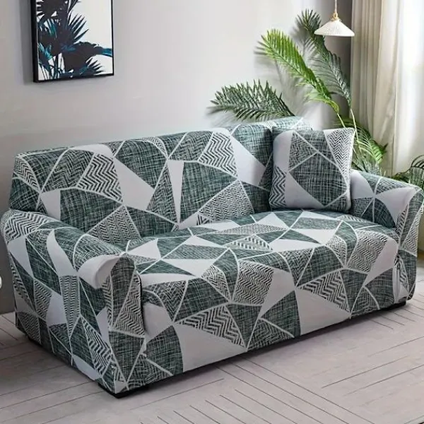 Soffor>Sofföverdrag med blomstermönster, elastiskt möbelskydd, sovrumsinredning, 4-sits