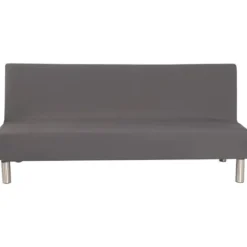 Soffor>Sofföverdrag utan armstöd, stretchigt futonöverdrag för 2-sits, skydd av lös möbel med elastisk botten (grå)