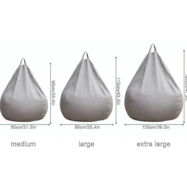 Sittsäckar>SofföverdragHelt Ny Extra Stor Sittsäck Stol Soffa Överdrag Inomhus Lazy Lounger För Vuxna Barn Hett! Khaki