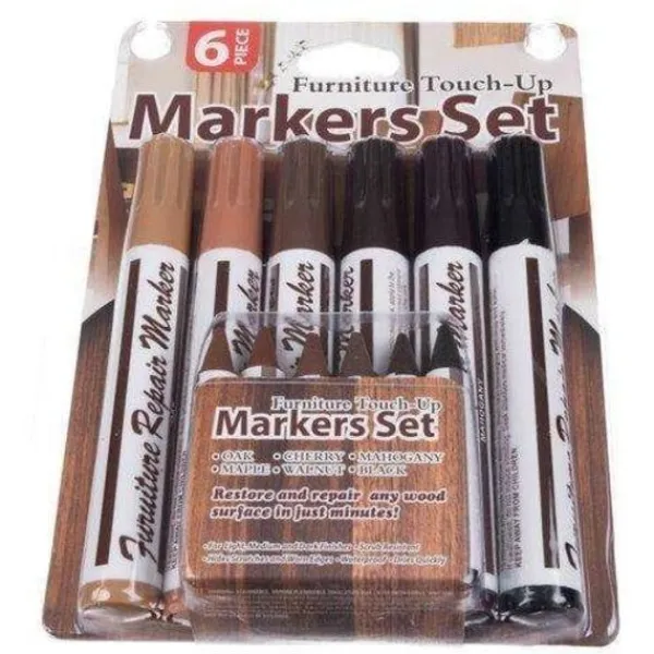 BraVärde Byråer>Sommarrea Möbel- och Paneler Reparationspenna - 12-pack Flerfärgad med Pennvässare