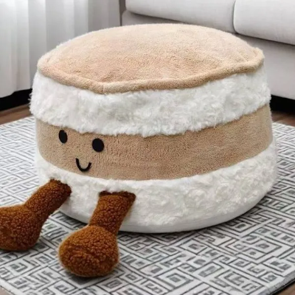 Sittpuffar>Söt bröd pall vardagsrum tatami futon avtagbar fotpall sko pall föräldra-barn homestay dekorativ pall{EE} About 45cm in diameter