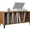 vidaXL Sideboards>Stereobänk åldrat trä 100x38x48 cm konstruerat trä