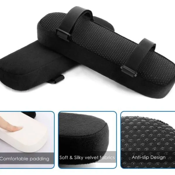 Kontorsmöbler>Stolsarmstödskuddar, 2-pack ergonomiska kontorsstolar med högdensitets minnesskum armbågskuddar
