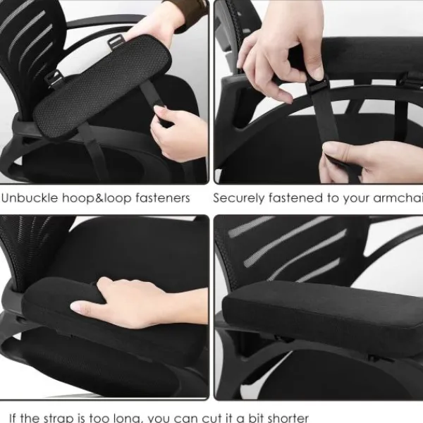 Kontorsmöbler>Stolsarmstödskuddar, 2-pack ergonomiska kontorsstolar med högdensitets minnesskum armbågskuddar