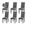 Stolar>Stolsöverdrag - Alla Säsonger - Stretch Stolsöverdrag - 6-pack - Grå