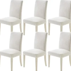 Stolar>Stolsöverdrag Modernt Matsalsstolsöverdrag Inomhus Stretch Vit Stolsöverdrag 6-pack Sittskydd C