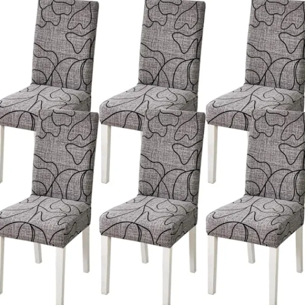 Stolar>Stolsöverdrag, 6-pack, Stretchbara, Avtagbara, Tvättsbara, Korta, Skydd för Matstolsdynor, för Hotell, Matrum, Ceremonier