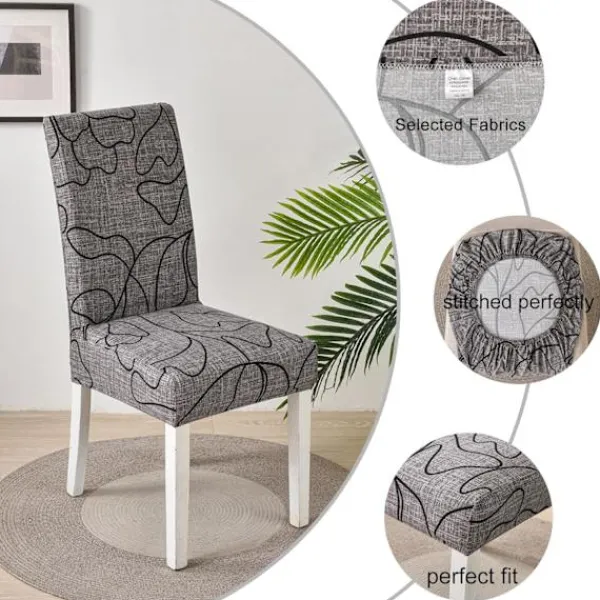 Stolar>Stolsöverdrag, 6-pack, Stretchbara, Avtagbara, Tvättsbara, Korta, Skydd för Matstolsdynor, för Hotell, Matrum, Ceremonier