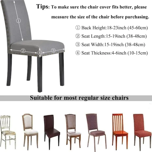 Stolar>Stolsöverdrag, 4-pack, Stretchbara, Avtagbara, Tvättsbara, Korta, Skydd för Matstolsdynor, för Hotell, Matrum, Ceremonier