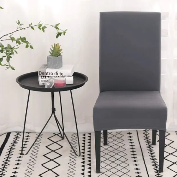 Stolar>Stolsöverdrag Set om 4 eller 6, Stretch Avtagbart Tvättbart Stolsöverdrag Dekoration Överdrag Sitsöverdrag för Hotell grå grå-FX- 6pcs