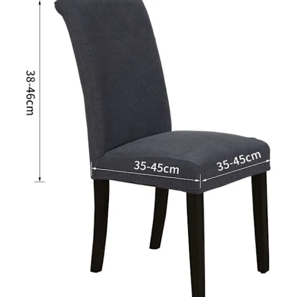 Stolar>Stolöverdrag 6 rum matsal jacquard avtagbart tvättbart stolsöverdrag universum stolar för bröllop, kök, bankett (6 delar, silver) -M