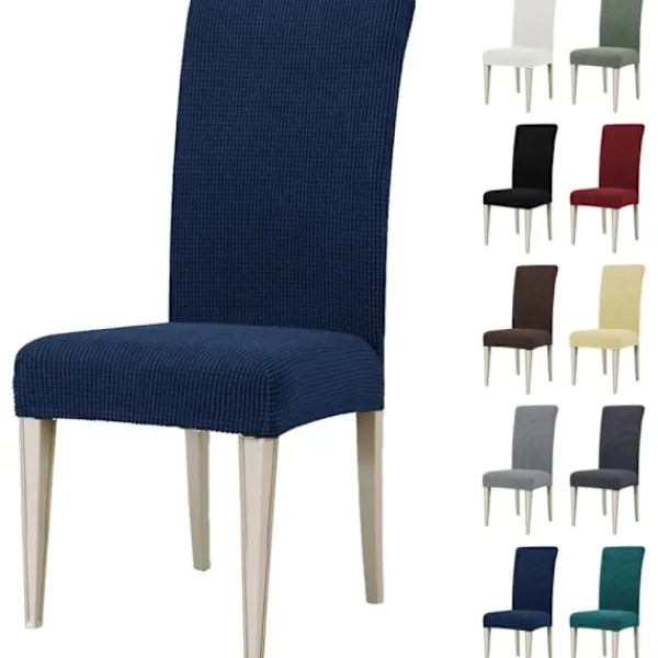 Stolar>Stolöverdrag, Stretch Matstolsöverdrag, Universal Stolöverdrag, Tvättbara Stolöverdrag, Blå (4 stycken)