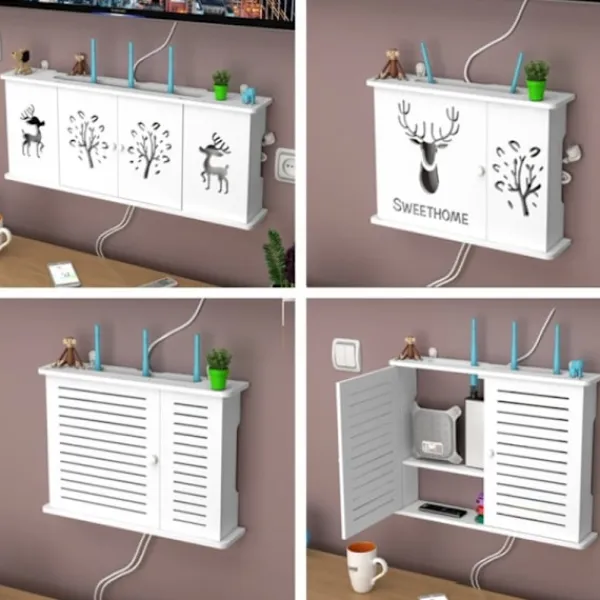 Hyllor>Stor trådlös Wifi Router Hylla Förvaringsboxar Cable Power Plus G