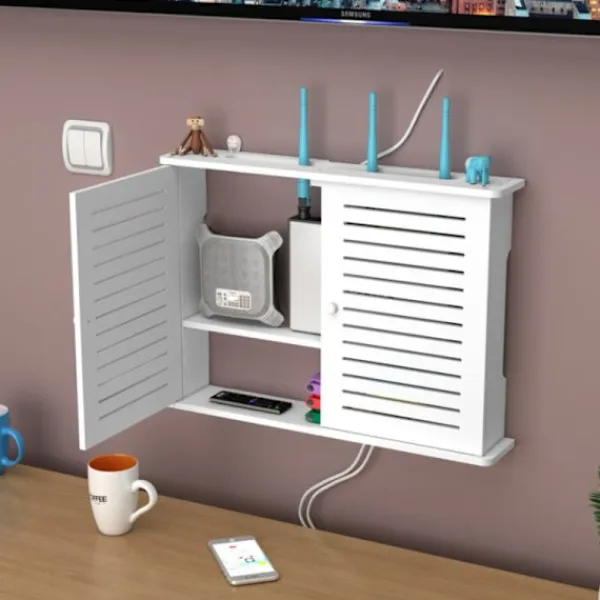 Hyllor>Stor trådlös Wifi Router Hylla Förvaringsboxar Cable Power Plus G