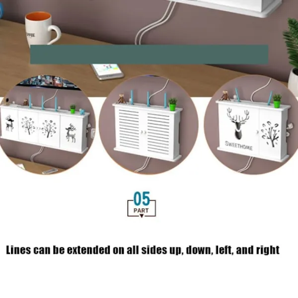 Hyllor>Stor trådlös Wifi Router Hylla Förvaringsboxar Cable Power Plus G