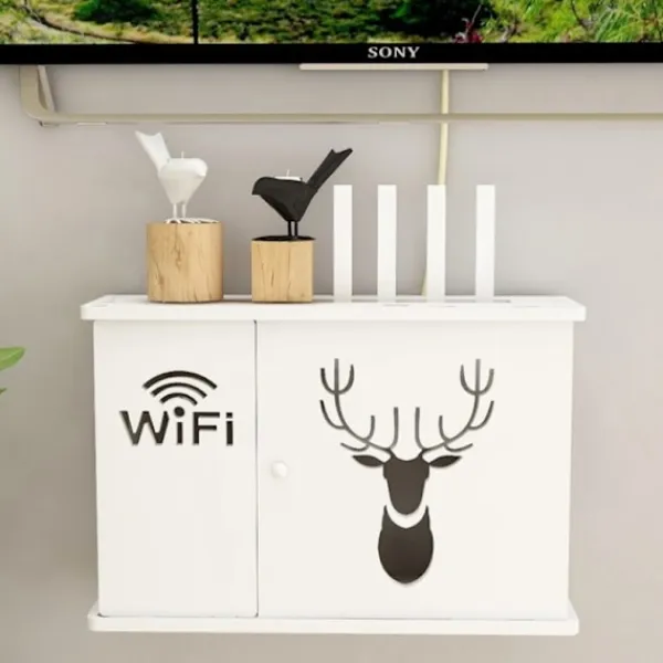 Hyllor>Stor trådlös Wifi Router Hylla Förvaringsboxar Cable Power Plus G